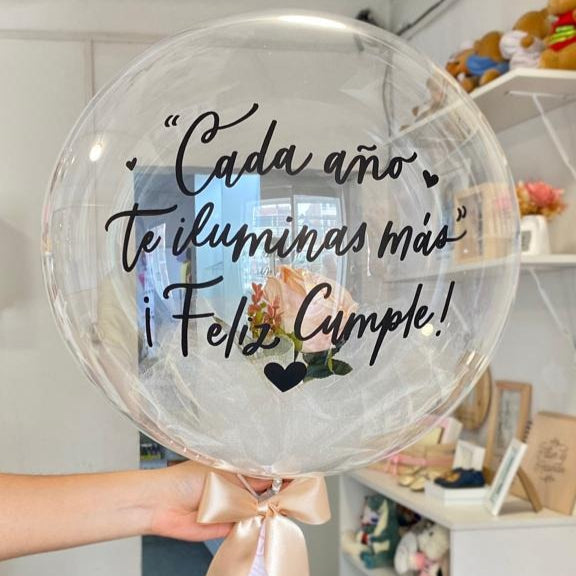 Globo Burbuja con Rosa