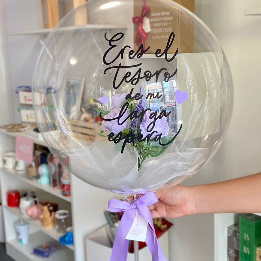 Globo Burbuja con Rosa